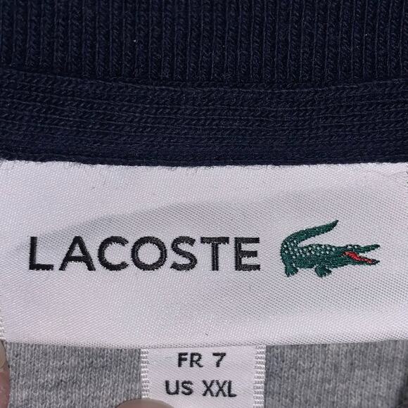 Lacoste Men's Logo 1/4 Zip Cotton Knit Sweatshirt Size XXL Gray Pockets Casual - Picture 6 of 9